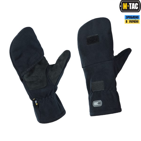 M-Tac рукавички безпалі з клапаном Windblock 295 Dark Navy Blue - Зображення 2