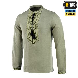 M-Tac вишиванка 100% льон олива