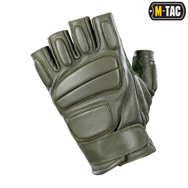 M-Tac перчатки беспалые кожаные Assault Tactical Mk.1 Olive