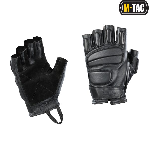 M-Tac перчатки беспалые кожаные Assault Tactical Mk.1 Black
