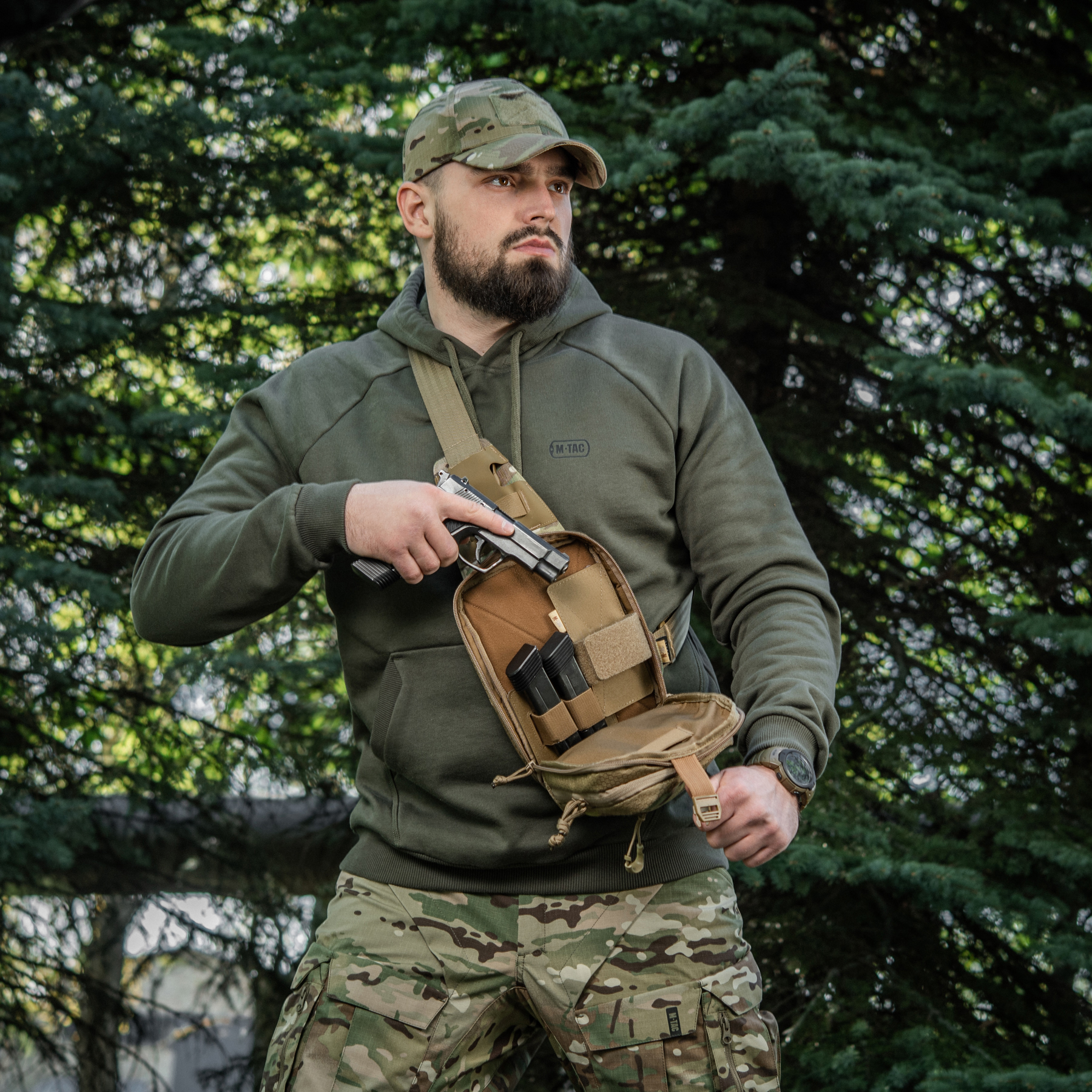M-Tac сумка Sling Pistol Bag Elite Hex с липучкой Multicam/Coyote M-Tac сумка Sling Pistol Bag Elite Hex з липучкою Multicam/Coyote — изображение 5