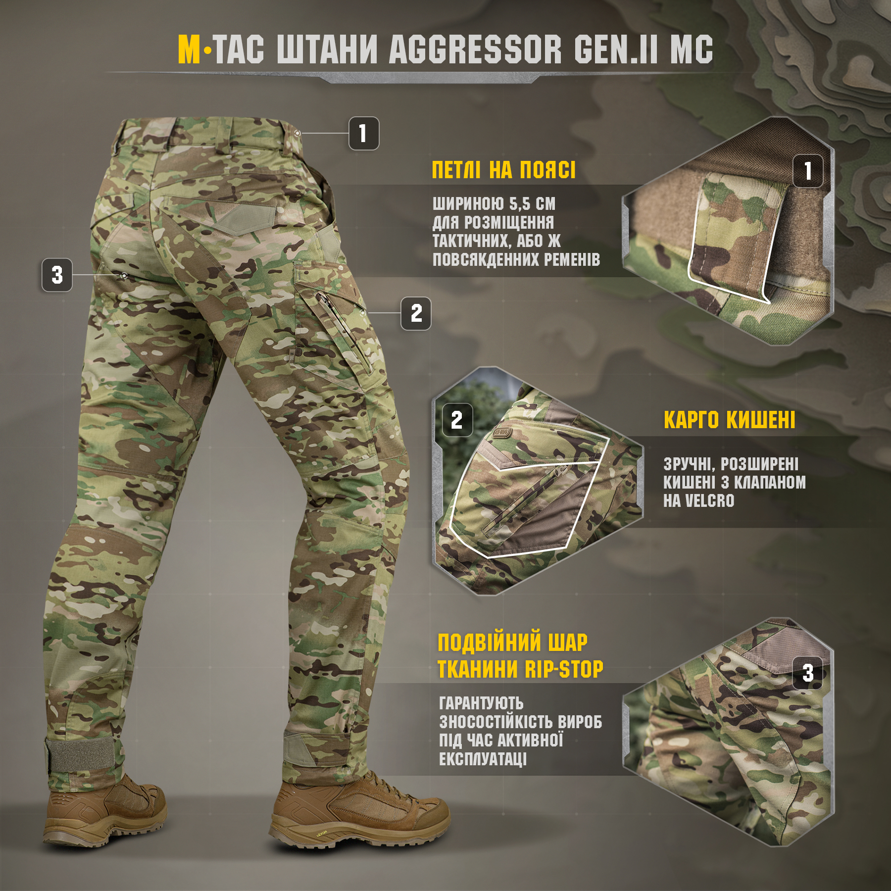 M-Tac штаны Aggressor Gen.II MC M-Tac штани Aggressor Gen.II MC — изображение 9