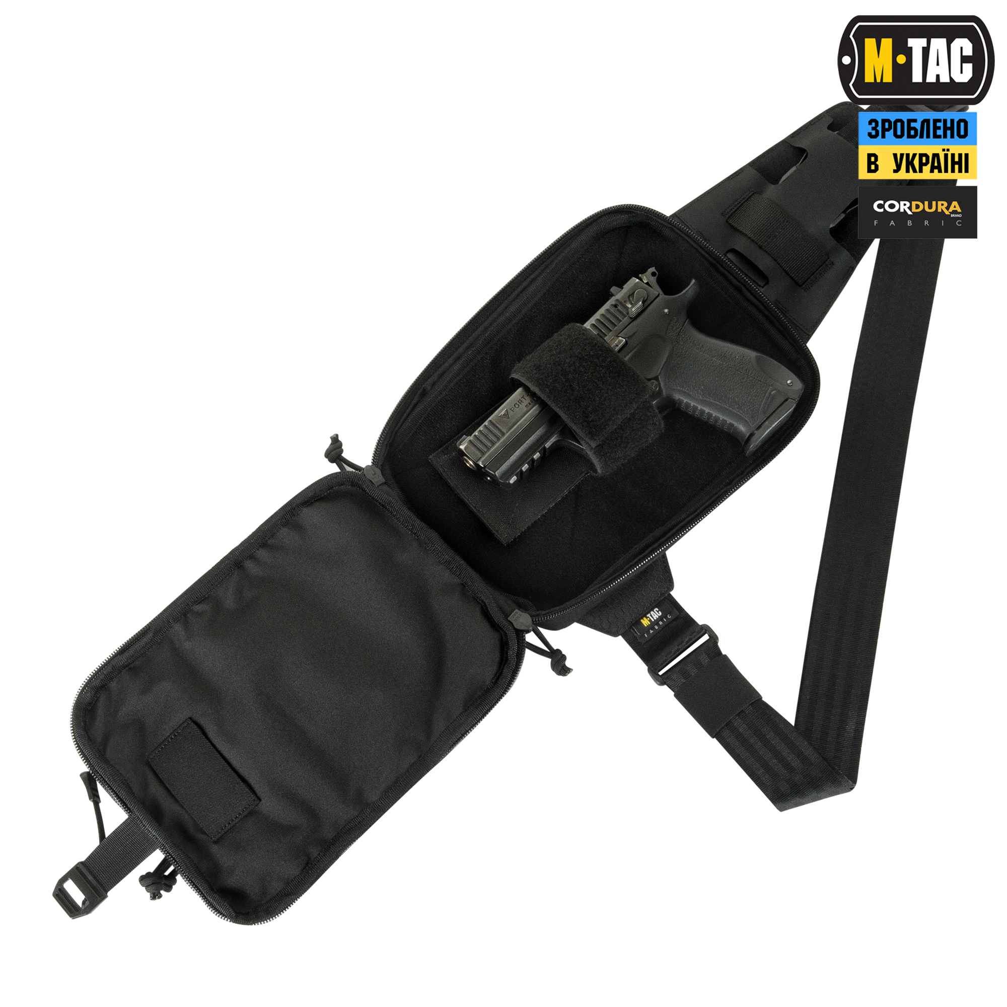 M-Tac сумка Sling Pistol Bag Elite Hex з липучкою Black M-Tac сумка Sling Pistol Bag Elite Hex з липучкою Black - Зображення 2
