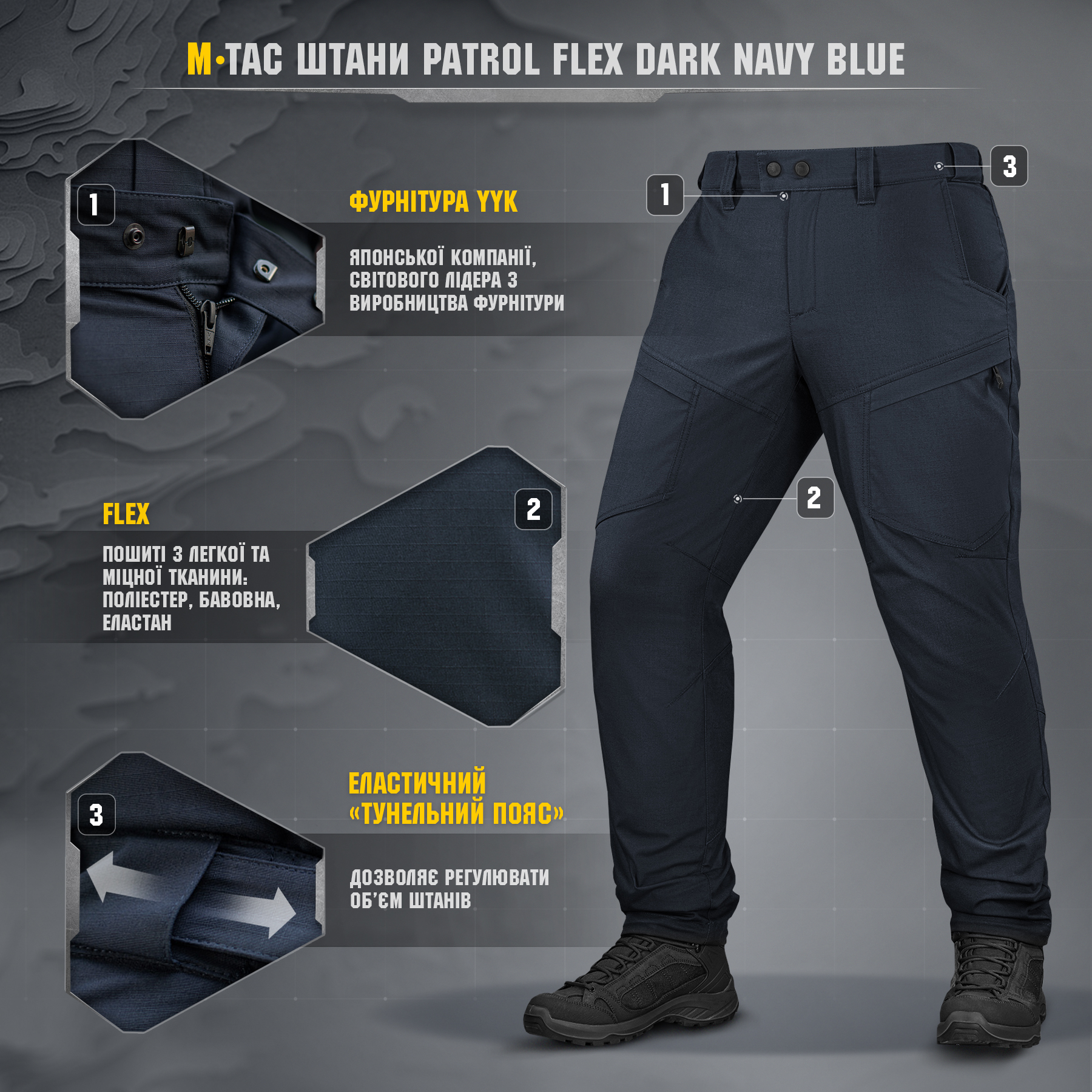 M-Tac штани Patrol Flex Dark Navy Blue M-Tac штани Patrol Flex Dark Navy Blue - Зображення 2