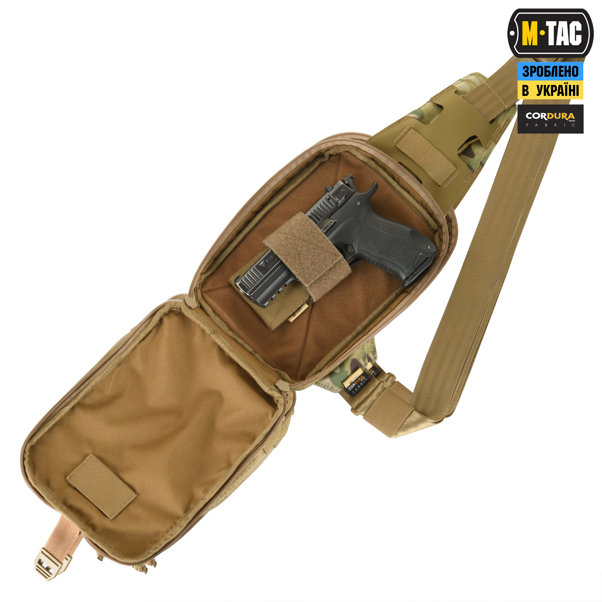 M-Tac сумка Sling Pistol Bag Elite Hex с липучкой Multicam/Coyote M-Tac сумка Sling Pistol Bag Elite Hex з липучкою Multicam/Coyote — изображение 2