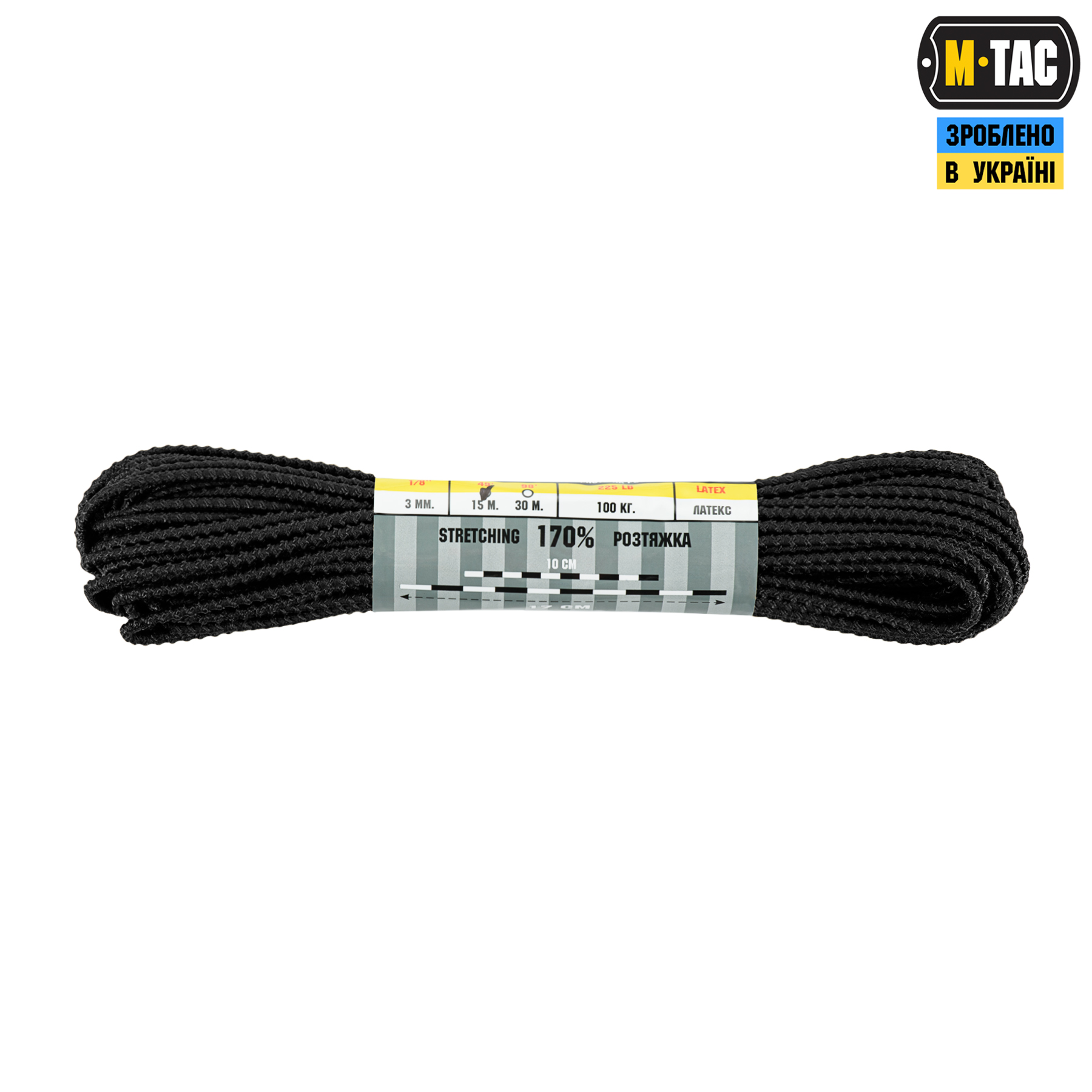 M-Tac паракорд Shock-Cord 3mm Dragon Skin Black 15м M-Tac паракорд Shock-Cord 3mm Dragon Skin Black 15м - Зображення 2