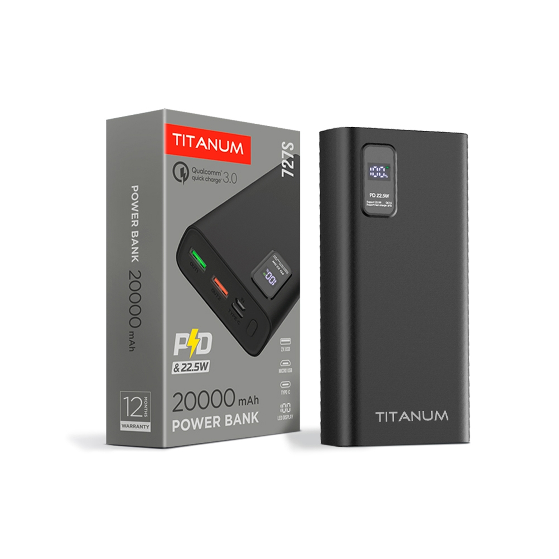 Videx power bank Titanum TPB727S Videx power bank Titanum TPB727S