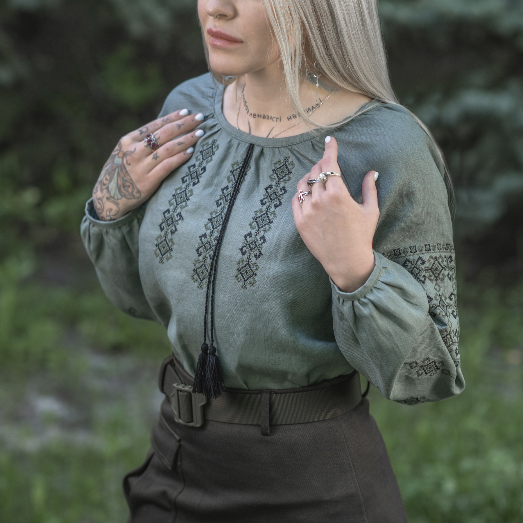 M-Tac вишиванка жіноча 100% льон сіро-зелена M-Tac вишиванка жіноча 100% льон сіро-зелена - Зображення 10