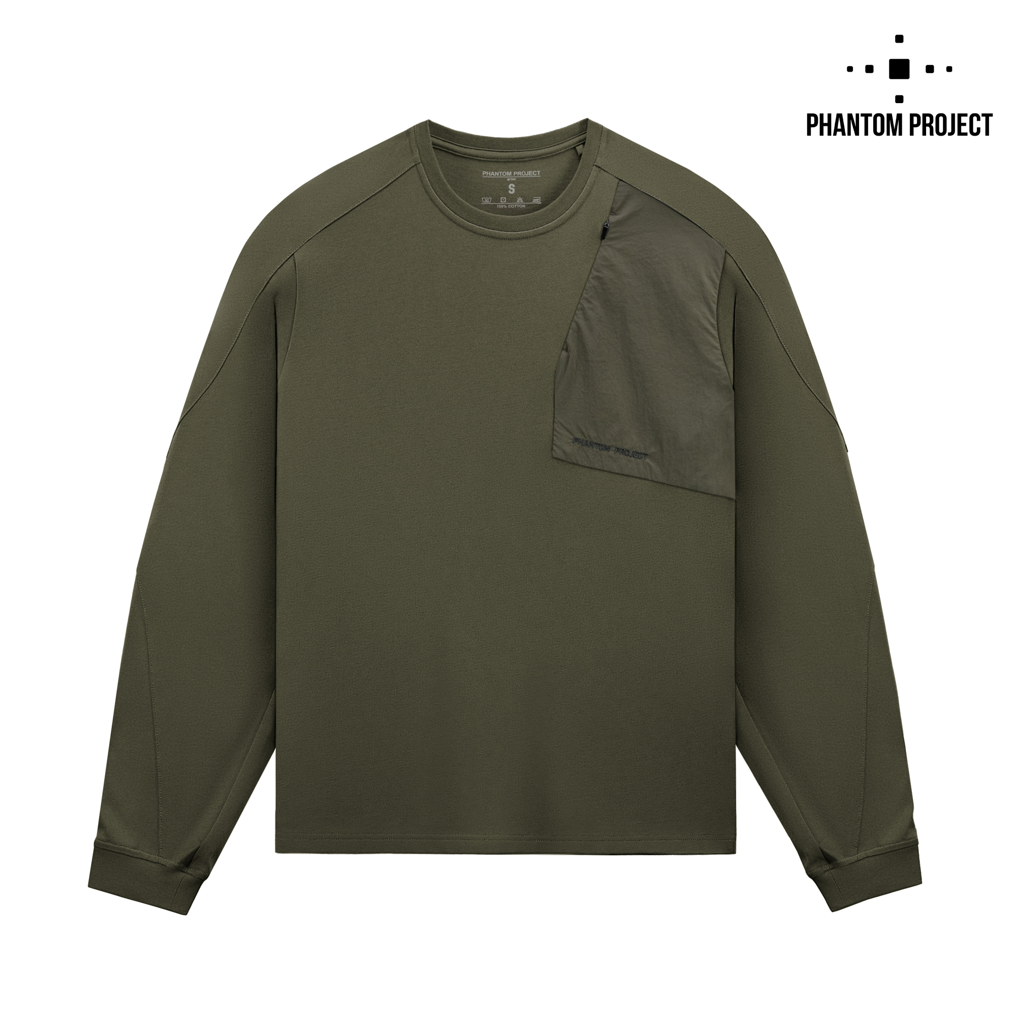 Phantom Project/M-Tac футболка Long Zipper combo Cotton Nylon Ranger Green Phantom Project/M-Tac футболка Long Zipper combo Cotton Nylon Ranger Green