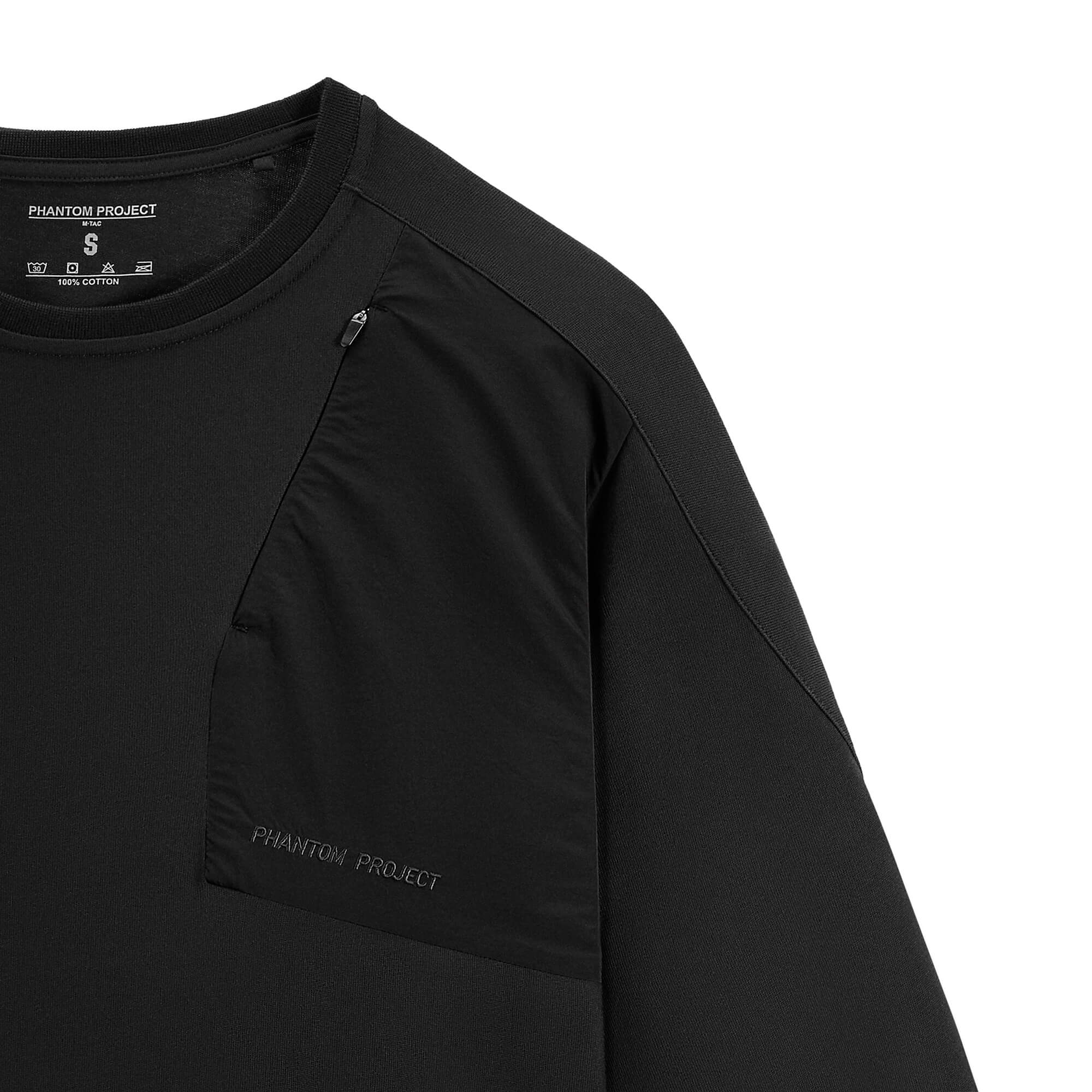 Phantom Project/M-Tac футболка Long Zipper combo Cotton Nylon Black Phantom Project/M-Tac футболка Long Zipper combo Cotton Nylon Black - Зображення 3
