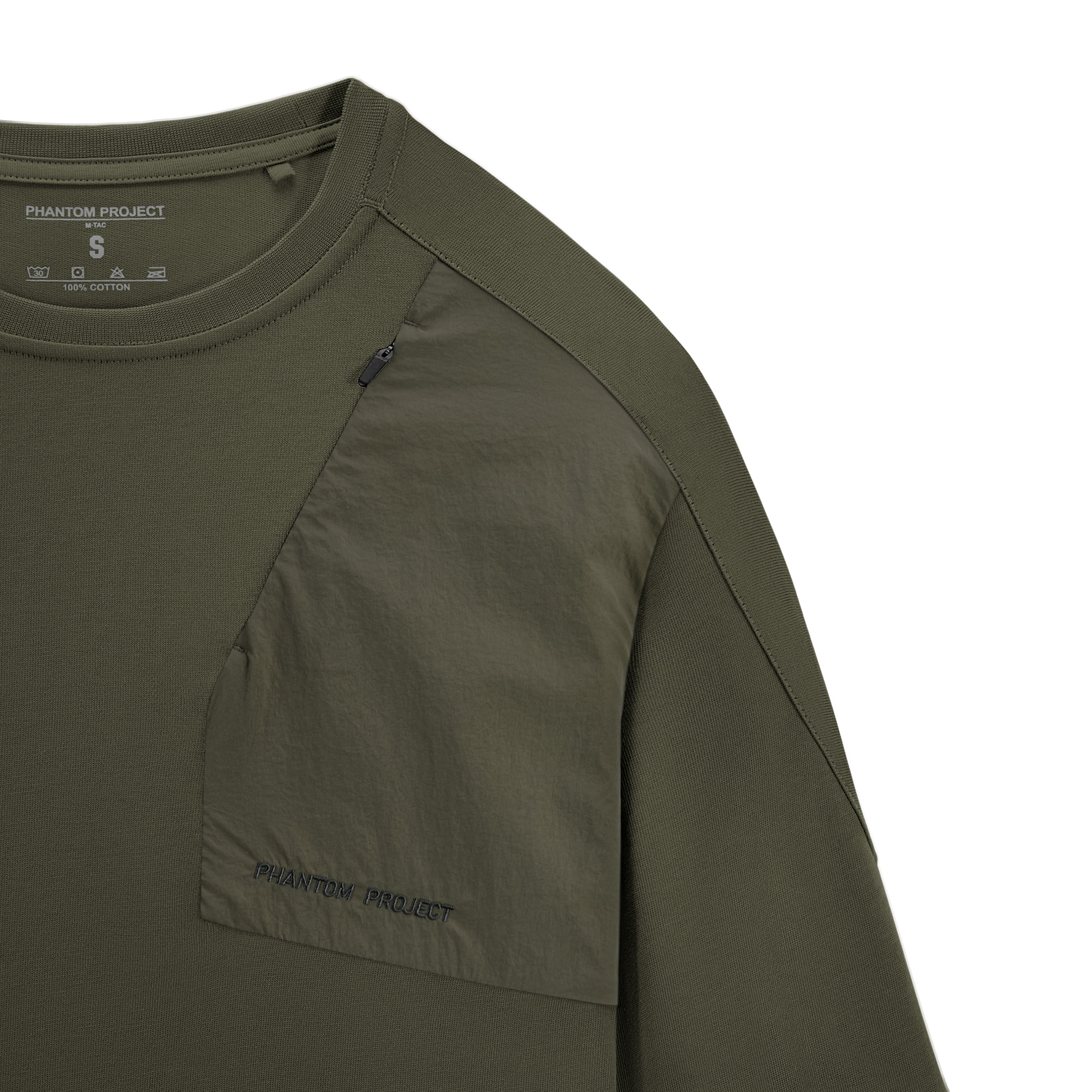 Phantom Project/M-Tac футболка Long Zipper combo Cotton Nylon Ranger Green Phantom Project/M-Tac футболка Long Zipper combo Cotton Nylon Ranger Green - Зображення 3