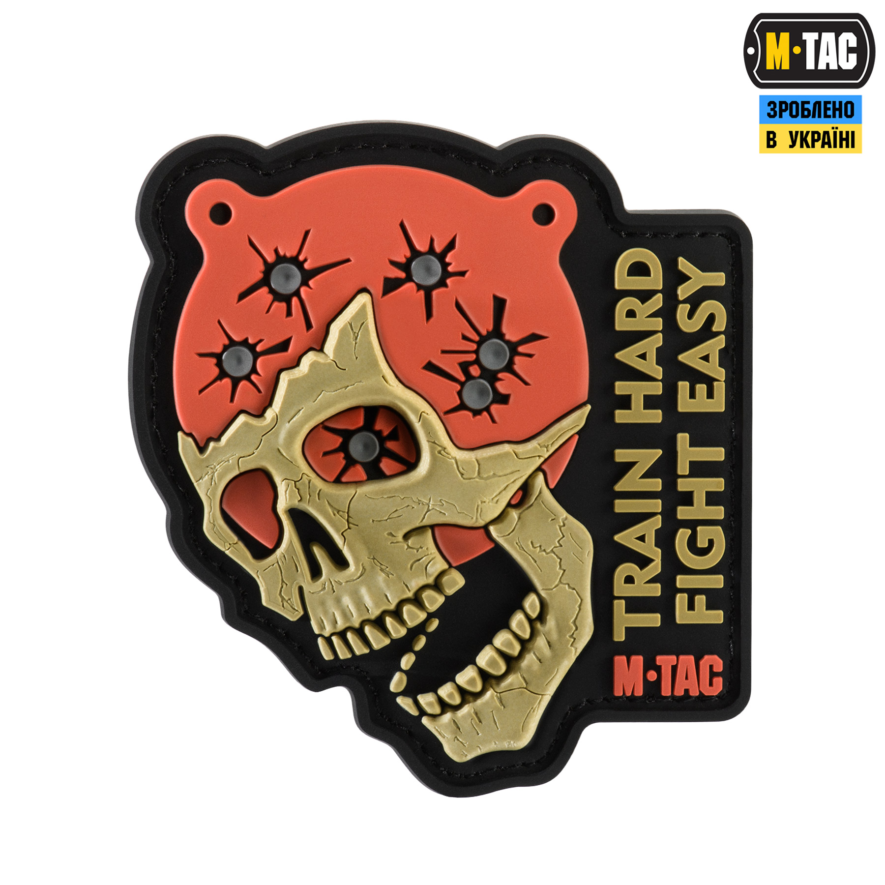 M-Tac нашивка Train Hard Fight Easy PVC Black/Red M-Tac нашивка Train Hard Fight Easy PVC Black/Red