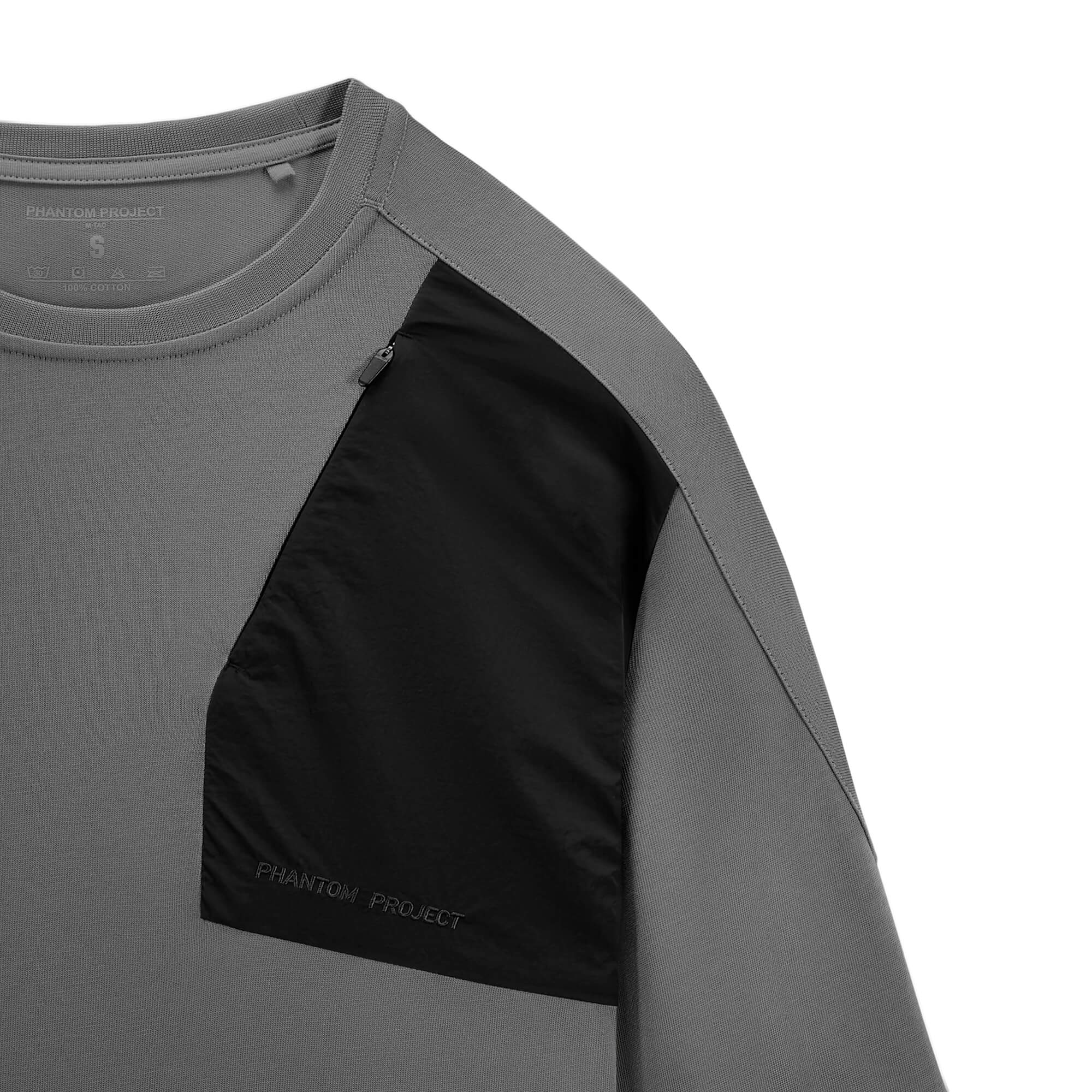 Phantom Project/M-Tac футболка Long Zipper combo Cotton Nylon Light Grey Phantom Project/M-Tac футболка Long Zipper combo Cotton Nylon Light Grey - Зображення 3